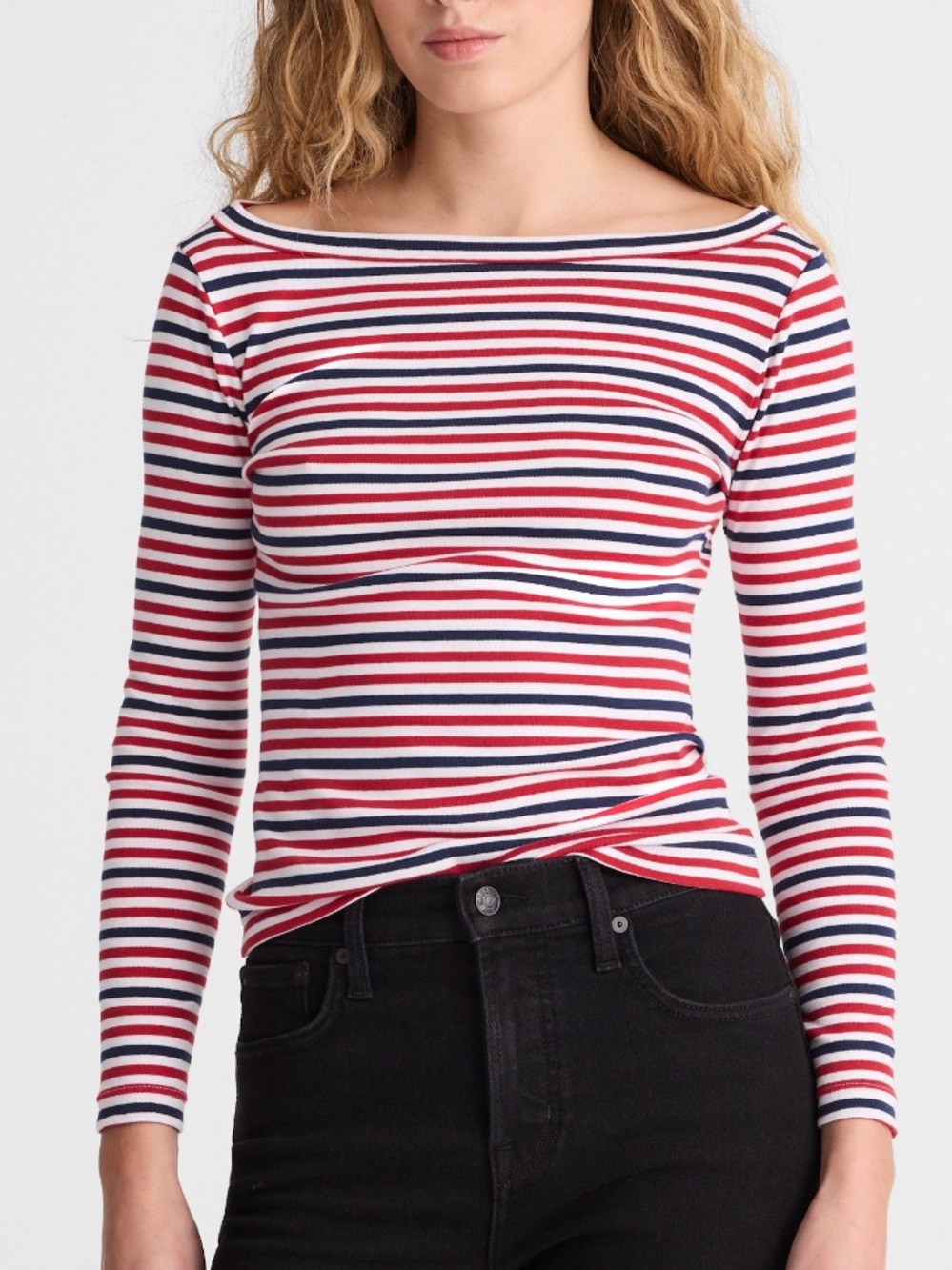 Madewell The 90’s Boatneck Tee in Compact Cotton
